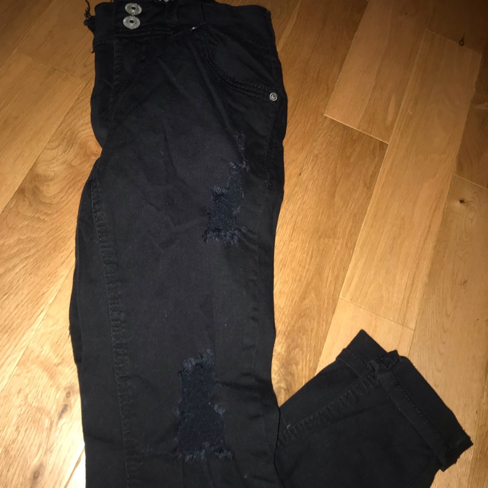 black ripped jeans